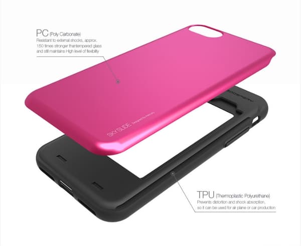 Mercury Sky Slide Skal till Apple iPhone 7 Plus - Magenta Rosa