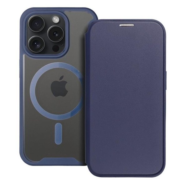 iPhone 15 Pro Max Plånboksfodral Magsafe Smart - Blå