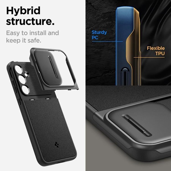 Spigen Galaxy A55 5G Mobilskal Optik Armor - Sort Svart