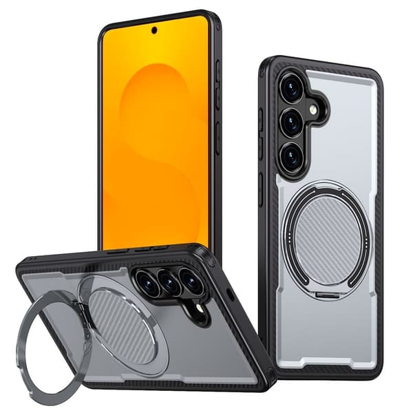 Mobilskal till Samsung Galaxy S26 Magnetiskt TPU + PC Med Dämpande Ställ - Grå
