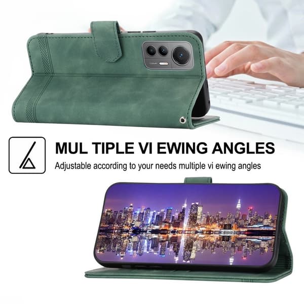 DIERFENG DF-03 för Xiaomi 12 / 12X / 12S 5G Plånboksfodral Konstläder - Grön