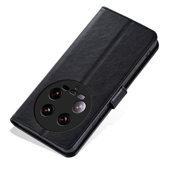 AZNS Xiaomi 14 Ultra Plånboksfodral Ställ Stötsäker Konstläder - Svart