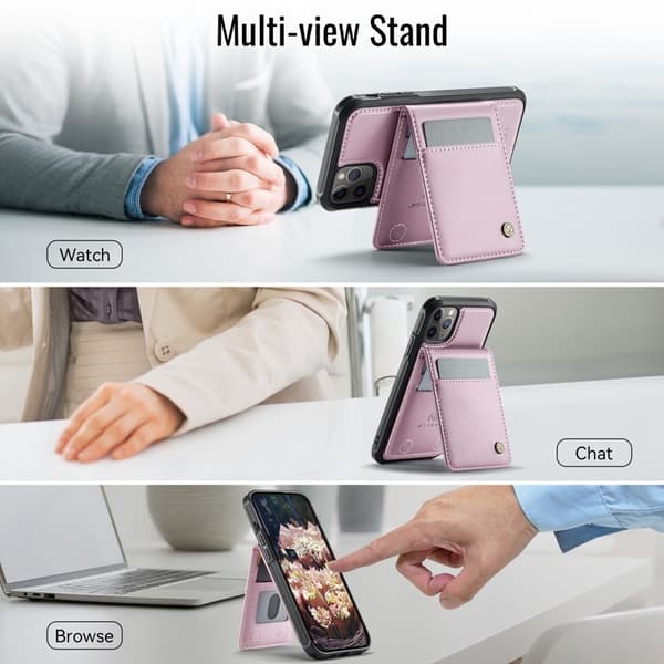 JEEHOOD J06 Mobilskal till iPhone 11 Pro Max MagSafe RFID Skydd Rosa
