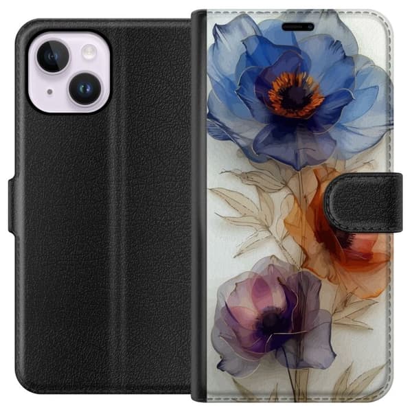 Plånboksfodral till Apple iPhone 14 Plus med Silkesblommor