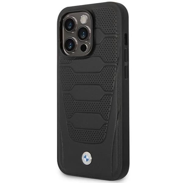 BMW Mobilskal till iPhone 14 Pro Max Magsafe Läder Seats Pattern Svart