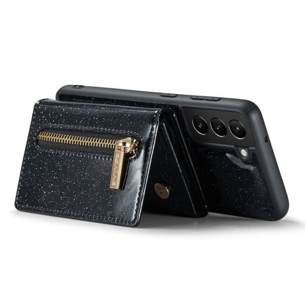 DG.MING M3 Series Konstläder Plånboksfodral för Samsung Galaxy S21 FE 5G Svart