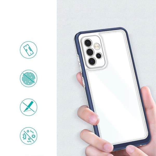 Galaxy A13 5G Skal Clear 3in1 Frame Gel - Blå Blå