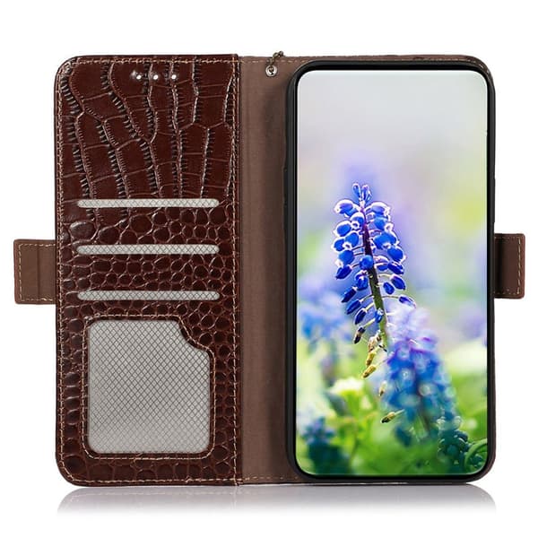 Plånboksfodral för Samsung Galaxy S26 Ultra Äkta läder RFID - Brun