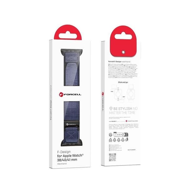 Forcell Apple Watch (38/40/41mm) Armband Nylon - Blå Blå