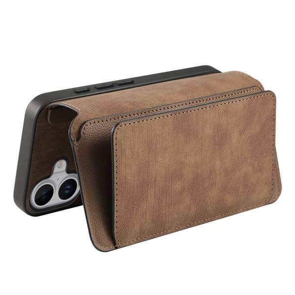 CASENEO MW-02 iPhone 16 Plus Plånboksfodral Konstläder - Brun