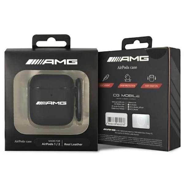 AMG AirPods Skal Läder Big Logo - Svart Svart