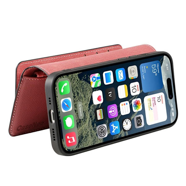 CASENEO MW-02 iPhone 16 Pro Max Plånboksfodral Konstläder - Rosa