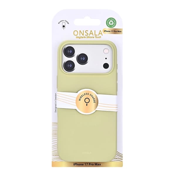 ONSALA Telefontaske til iPhone 17 Pro Max med Silikone Feel - Lime Grön
