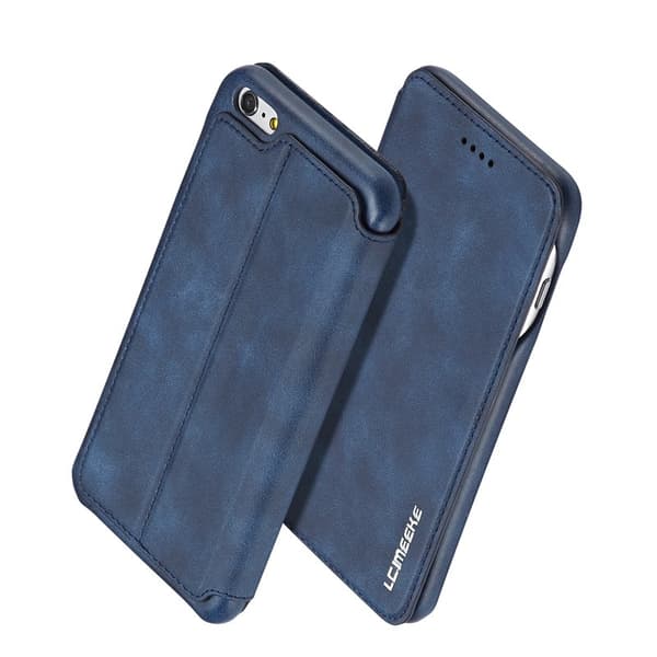 LC.IMEEKE Mobilskal till iPhone 6s/6 Retro Stil Äkta Läder - Blå