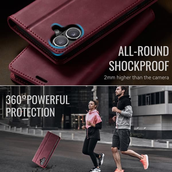 Caseme iPhone 17 Plånboksfodral RFID Blocking 033 Series - Röd Röd