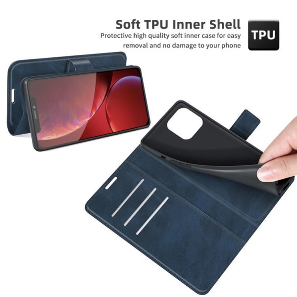 BooM RFID-suojattu lompakkokotelo iPhone 12 Pro Max - sininen
