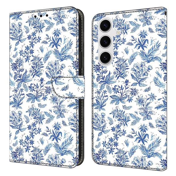Plånboksfodral för Samsung Galaxy S26 Plus Mönstertryck Konstläder - Blommor