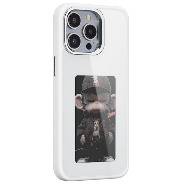 Mobilskal till iPhone 15 Pro E Ink 4-Color Display Customized - Vit Vit