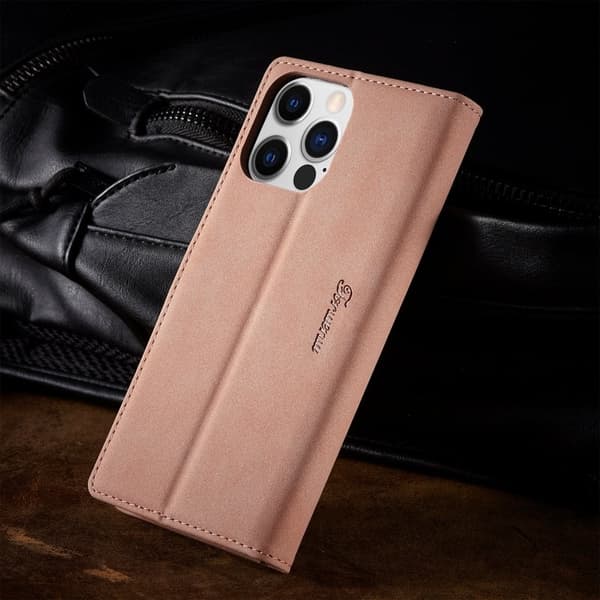 FORWENW F1 Series iPhone 14 Pro Max Plånboksfodral Konstläder - Roséguld