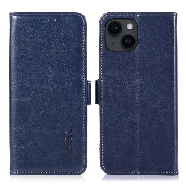 ABEEL iPhone 15 Plus -lompakkokotelo - sininen