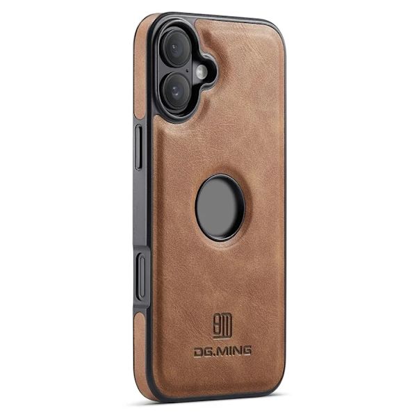 DG.MING Mobilskal till iPhone 16 Anti-Drop Läder - Brun