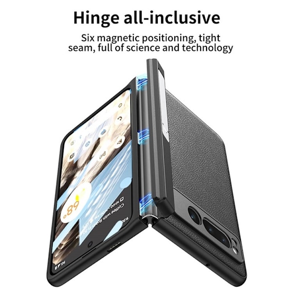 GKK Google Pixel Fold Mobilskal Kickstand PU-Läder Carbon - Svart Svart