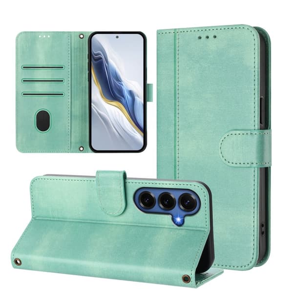 Plånboksfodral för Samsung Galaxy S26 Plus Konstläder Stativ - Mintgrön