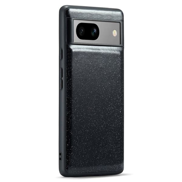 DG.MING Mobilskal till Google Pixel 7a Glitter PU Läder TPU Svart