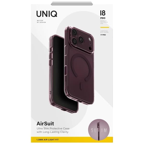 Uniq Mobilskal för iPhone 18 Pro Max/17 Pro Max MagSafe Airsuit - Burgundy