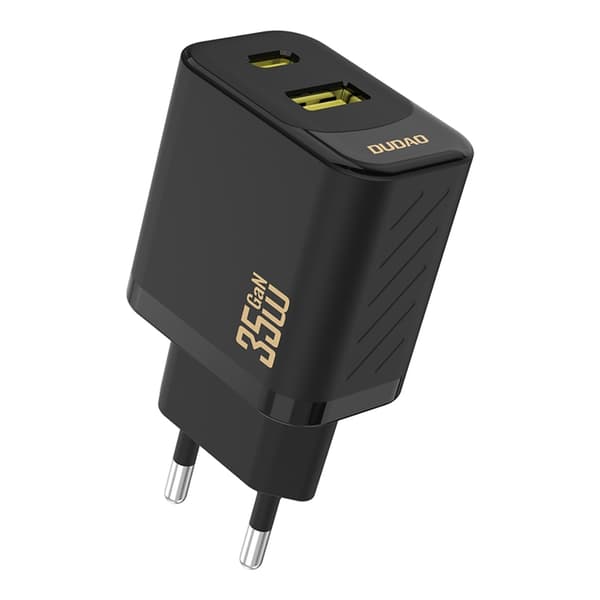 Dudao Snabbladdare USB-A/USB-C 35W med USB-C Kabel Svart