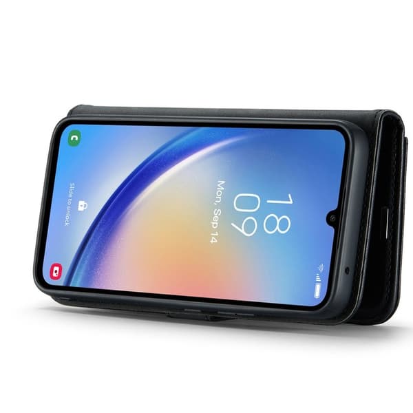 DG.MING Samsung Galaxy A34 5G Äkta Läder Plånboksfodral Svart