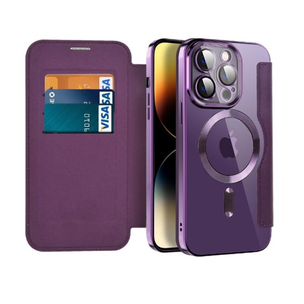 BOOM iPhone 13 Pro Magsafe Plånboksfodral RFID Flip - Brun