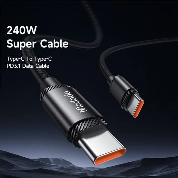 MCDODO USB-C - USB-C 240W Kabel 2m CA-3681 - Svart Svart