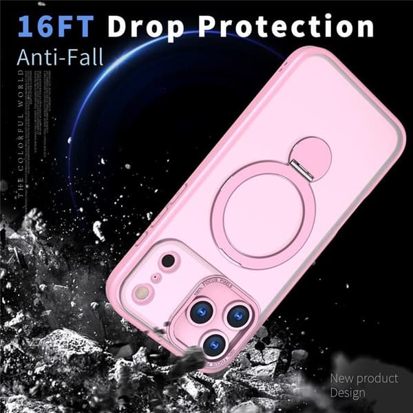 Mobilskal till iPhone 17 Pro MagSafe Rotating Kickstand Rosa