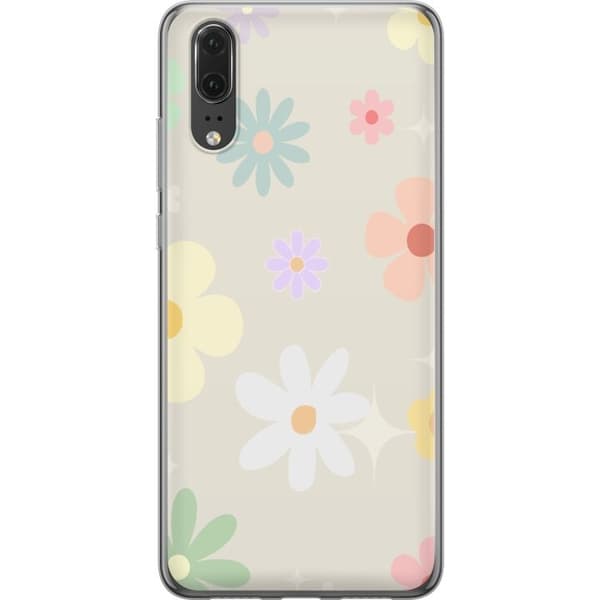 Mobilskal till Huawei P20 med fejdande blommor