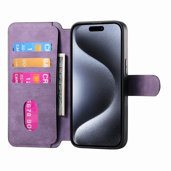 CASENEO iPhone 16 Pro Plånboksfodral Konstläder - Lila