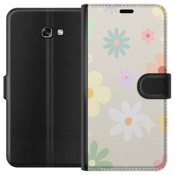 Plånboksfodral till Samsung Galaxy A3 (2017) med fejdande blommor