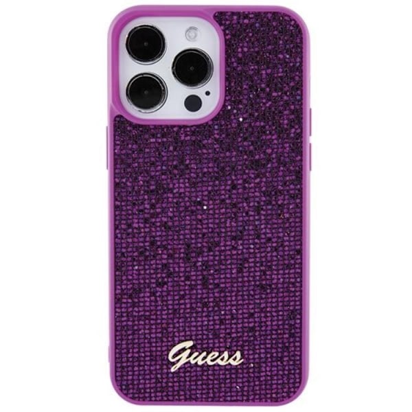 Guess Mobilskal till iPhone 15 Pro Max Disco Metal Script - Rosa Rosa