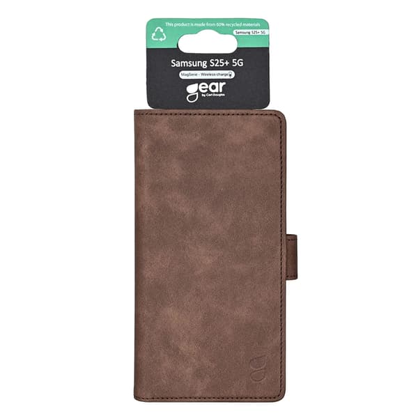 Gear Galaxy S25 Plus Plånboksfodral 3 Kortfack Återvunnen - Brun Brun