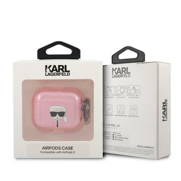 Karl Lagerfeld AirPods 3 Skal Glitter - Rosa