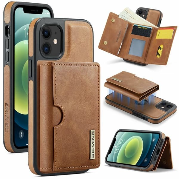 DG.MING M6 Series Mobilskal till iPhone 12/12 Pro Magnetiskt Brun