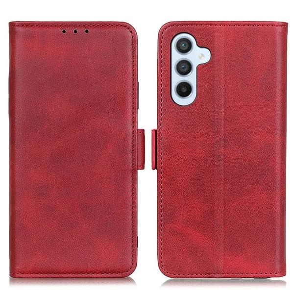 Samsung Galaxy S26/S26 Pro Skal Ställ Äkta Läder - Röd