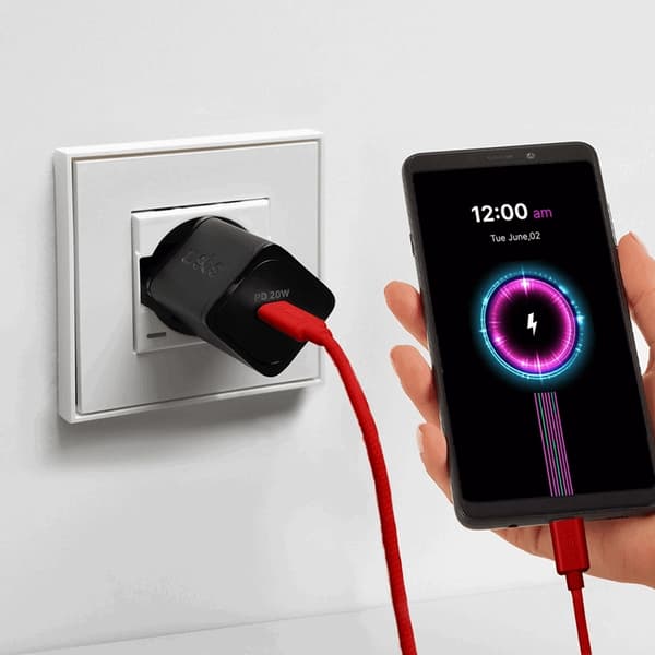 SBS USB-C - USB-C Kabel 1.5m 60W Braided - Röd Röd