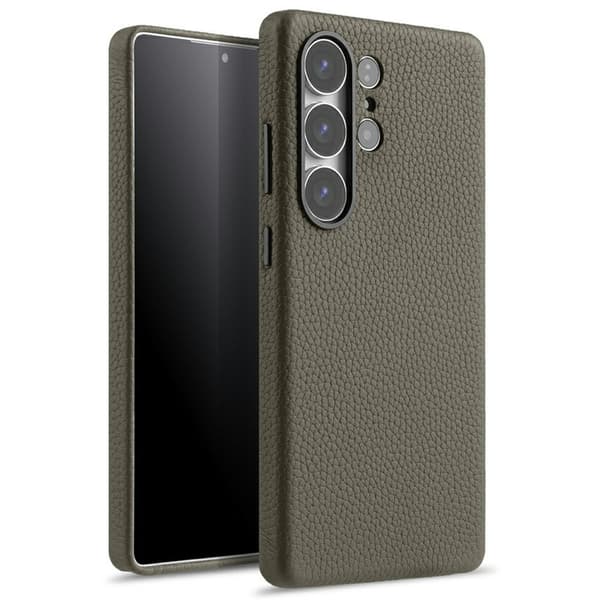 MELKCO Mobilskal till Samsung Galaxy S25 Ultra Äkta Läder + PC - Grå