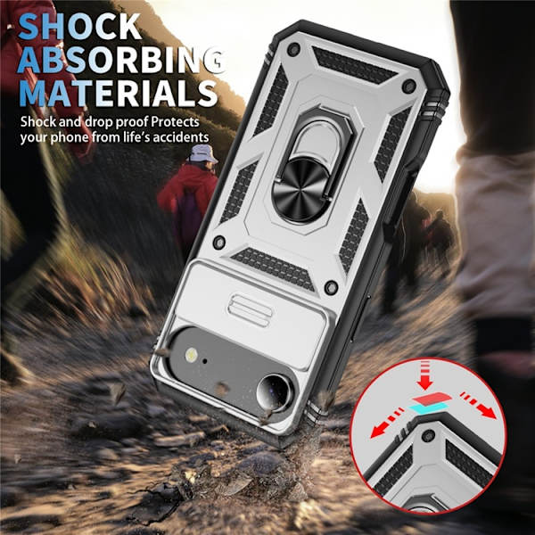 Mobilskal till iPhone Air Slide Camshield Kickstand - Vit Vit