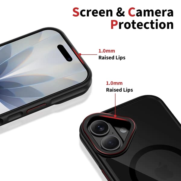 Tech-Protect Telefontaske til iPhone 17 Magsafe Hybrid - Sort/Rød Svart