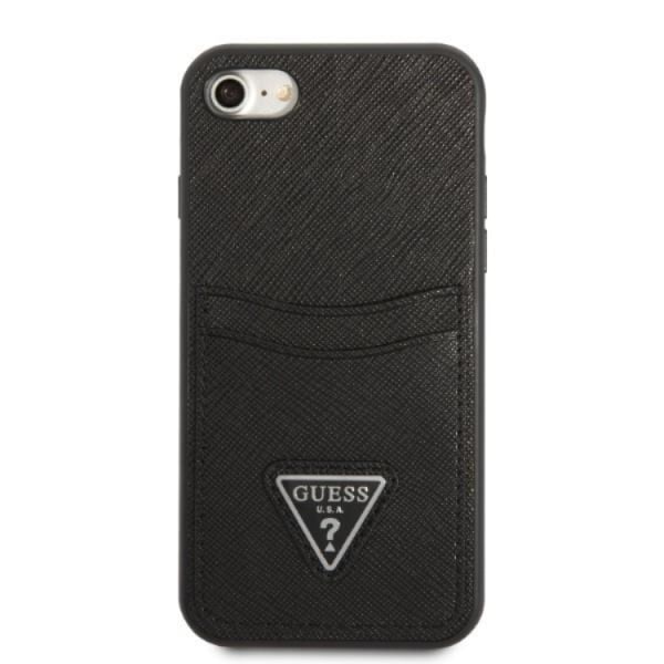 Guess iPhone 7/8/SE (2020/2022) Mobilskal Saffiano Triangle Svart