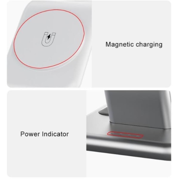 3-i-1 Magsafe trådløs oplader iPhone, Apple Watch, Airpods 15W -