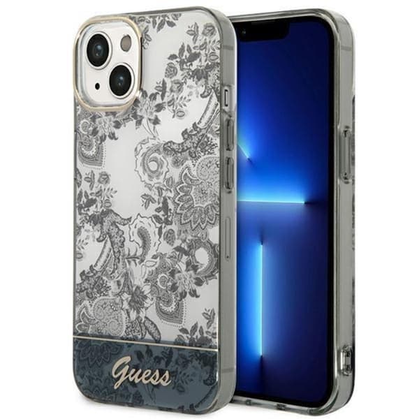 GUESS iPhone 14 Plus -kuori Porcelain Collection - Harmaa Grå