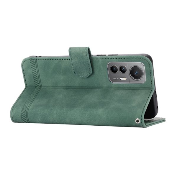 DIERFENG DF-03 Xiaomi 12 Lite 5G Plånboksfodral Konstläder - Grön